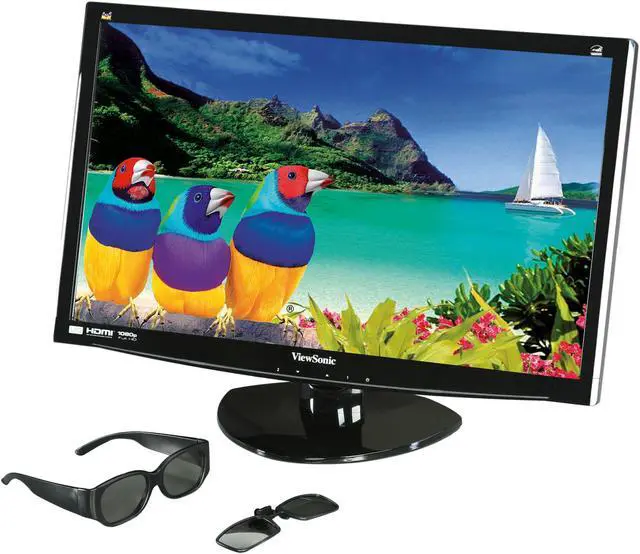 Main image of ViewSonic V3D231 Black 23" 2ms HDMI Widescreen LED 3D Monitor 250 cd/m2 20M:1 DCR w/3D glasses and Speakers