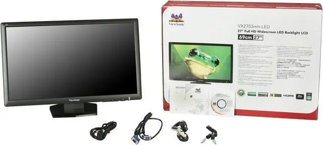 Alt view image 8 of 8 - ViewSonic VX2703MH-LED Black 27" 3ms Full HD 1080P TN Monitor, 1200:1, 300cd/m2, HDMI&VGA&DVI-D, Built-in Dual Speaker, VESA mountable