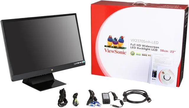 Alt view image 8 of 8 - ViewSonic VX2370Smh-LED Black 23" Full HD 1080P IPS Monitor, 1000:1, 250cd/m2, HDMI&VGA&DVI-D, Build-in Speaker