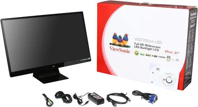 Alt view image 8 of 8 - ViewSonic VX2770SMH-LED Black 27" Black IPS Panel Widescreen LED Backlight LCD Monitor 250cd/m2, 30,000,000:1, Built-In Speakers, Ultra-Slim Bezel
