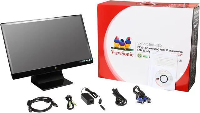 Alt view image 8 of 8 - ViewSonic VX2270Smh-LED 22" Full HD 1080P SuperClear IPS 178/178 Viewing Angles Monitor, 1000:1, 250cd/m2, HDMI&VGA&DVI-D, Built-in Speaker