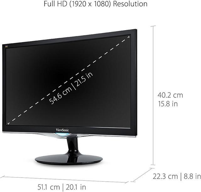 Alt view image 3 of 13 - ViewSonic VX2252MH 22 Inch 2ms 60Hz 1080p Entertainment Monitor with HDMI DVI and VGA Inputs