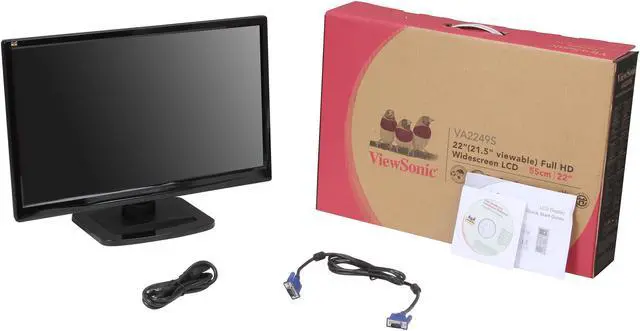 Alt view image 7 of 7 - ViewSonic VA2249S Black 22" IPS Wide Viewing Angle LED Backlight LCD 16:9 Full HD 1080P Monitor, 1000:1, 250 cd/m2, 178/178 Viewing Angles, DVI, D-Sub, VESA Mountable