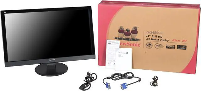 Alt view image 8 of 8 - ViewSonic VA2455sm Black 23.6” SuperClear Pro MVA LED Backlight Monitor --Full HD, True 8-bit, Flicker-Free, ViewMode, built-in speakers