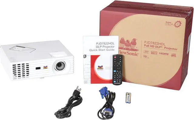 Alt view image 9 of 9 - ViewSonic PJD7822HDL 1920 x 1080 FHD 3200 ANSI Lumens, Dual HDMI Inputs, Powered USB, Built in Speakers, 3D Ready DLP Projector