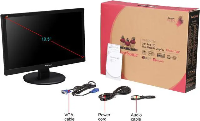 Alt view image 15 of 14 - ViewSonic VA2055SM 20 Inch 1080p LED Monitor with VGA Input and Enhanced Viewing Comfort