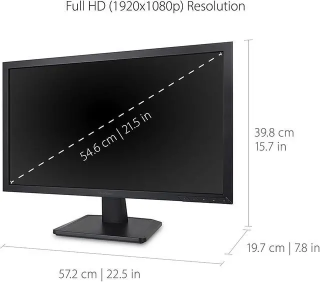 Alt view image 3 of 14 - ViewSonic VA2252SM 22 Inch 1080p LED Monitor DisplayPort DVI and VGA Inputs for Home and Office