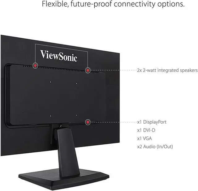 Alt view image 4 of 14 - ViewSonic VA2252SM 22 Inch 1080p LED Monitor DisplayPort DVI and VGA Inputs for Home and Office