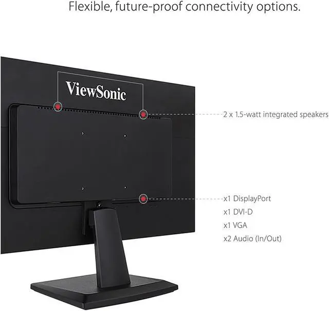 Alt view image 4 of 13 - ViewSonic VA2452SM 24 Inch 1080p LED Monitor DisplayPort DVI and VGA Inputs for Home and Office