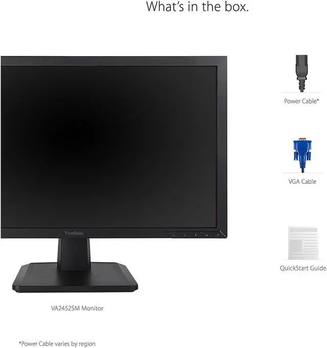 Alt view image 5 of 13 - ViewSonic VA2452SM 24 Inch 1080p LED Monitor DisplayPort DVI and VGA Inputs for Home and Office