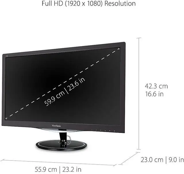 Alt view image 3 of 10 - ViewSonic VX2457-MHD 24 Inch 75Hz 2ms 1080p Entertainment Monitor with FreeSync Eye Care HDMI and DP