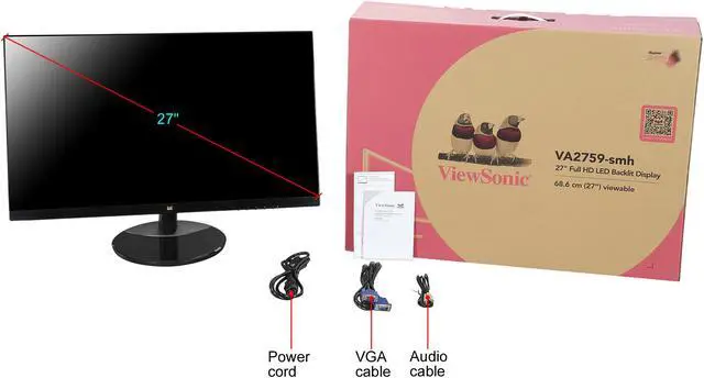 Alt view image 13 of 13 - ViewSonic VA2759-SMH 27 Inch IPS 1080p Frameless LED Monitor with HDMI and VGA Inputs
