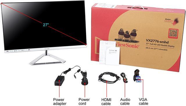 Alt view image 13 of 12 - ViewSonic VX2776-SMHD 27 Inch 1080p Frameless Widescreen IPS Monitor with HDMI and DisplayPort