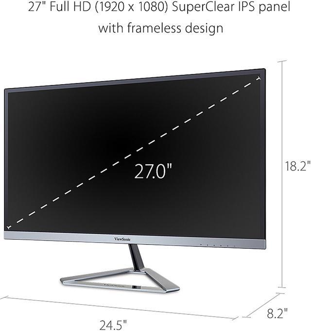 Alt view image 4 of 12 - ViewSonic VX2776-SMHD 27 Inch 1080p Frameless Widescreen IPS Monitor with HDMI and DisplayPort