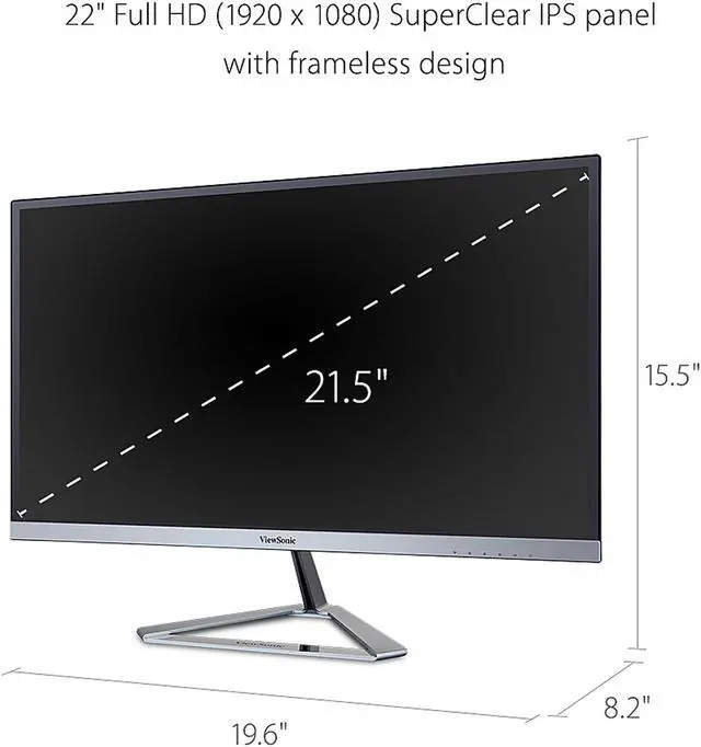 Alt view image 4 of 12 - ViewSonic VX2276-SMHD 22 Inch 1080p Frameless Widescreen IPS Monitor with HDMI and DisplayPort