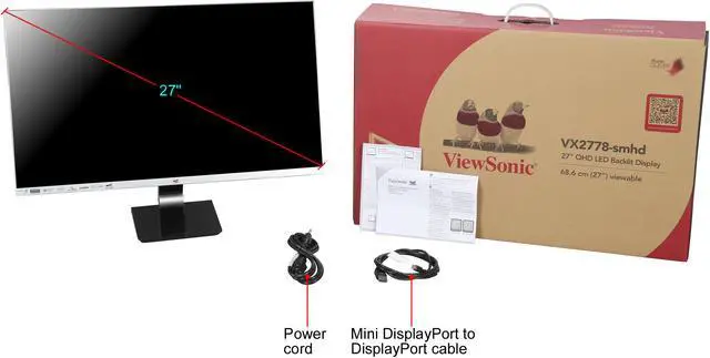 Alt view image 8 of 8 - ViewSonic VX2778-SMHD 27" WQHD 2560 x 1440 2K DisplayPort HDMI Mini-DisplayPort Built-in Speakers Anti-Glare Frameless Bezel Design Backlit LED IPS Monitor