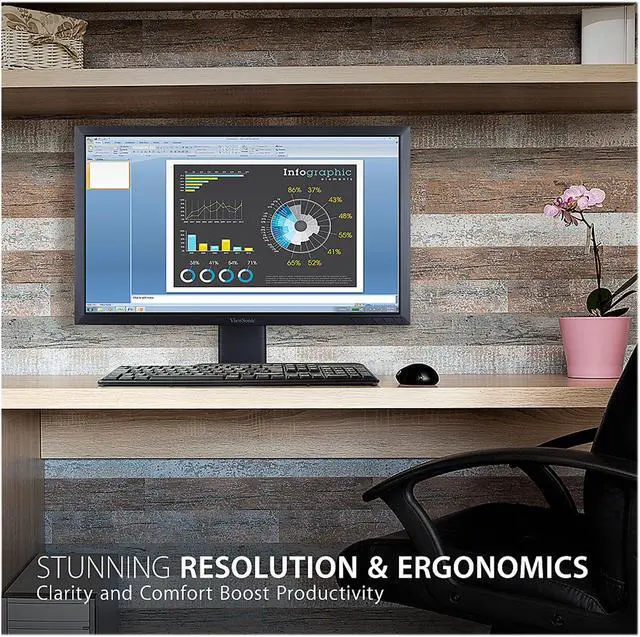 Alt view image 2 of 12 - ViewSonic VG2249 22 Inch 1080p Ergonomic LED Monitor with HDMI DisplayPort and DaisyChain for Home and Office