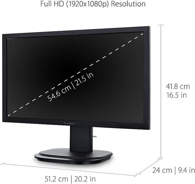 Alt view image 3 of 12 - ViewSonic VG2249 22 Inch 1080p Ergonomic LED Monitor with HDMI DisplayPort and DaisyChain for Home and Office