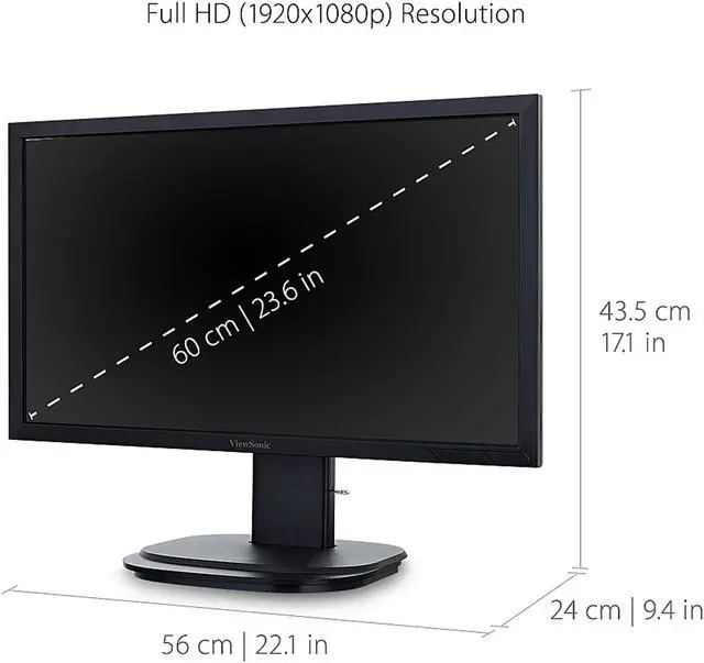 Alt view image 3 of 11 - ViewSonic VG2449 24 Inch 1080p Ergonomic LED Monitor with HDMI DisplayPort and DaisyChain for Home and Office
