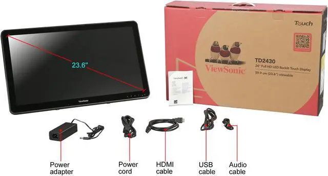 Alt view image 19 of 19 - ViewSonic TD2430 24 Inch 1080p 10-Point Multi Touch Screen Monitor with HDMI and DisplayPort