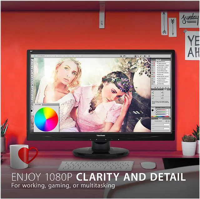 Alt view image 3 of 13 - ViewSonic VA2446MH-LED 24 Inch Full HD 1080p LED Monitor with HDMI and VGA Inputs for Home and Office