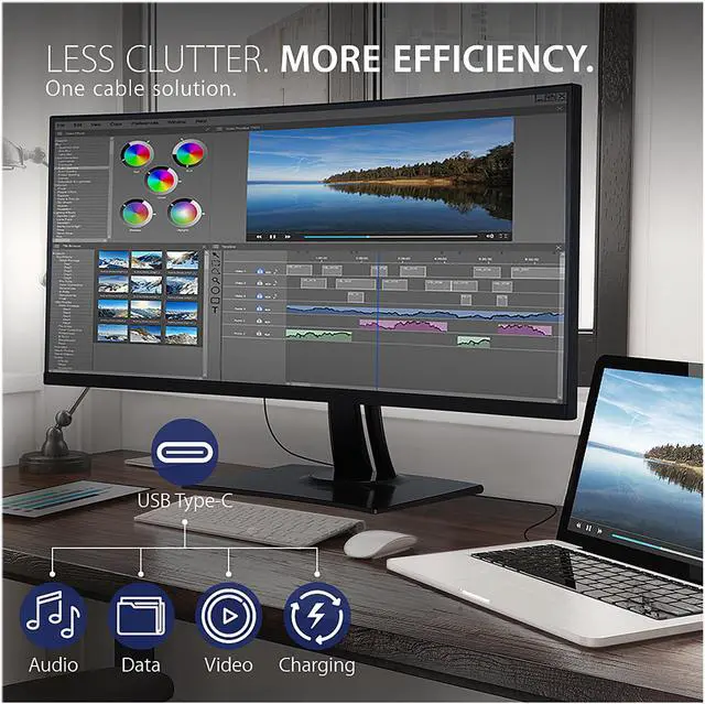 Alt view image 3 of 16 - ViewSonic VP3881 38 Inch Premium IPS WQHD+ Curved Ultrawide Monitor with ColorPro 100% sRGB Rec 709, 14-bit 3D LUT, Eye Care, HDR10 Support, USB C, HDMI, USB, DisplayPort for Home and Office