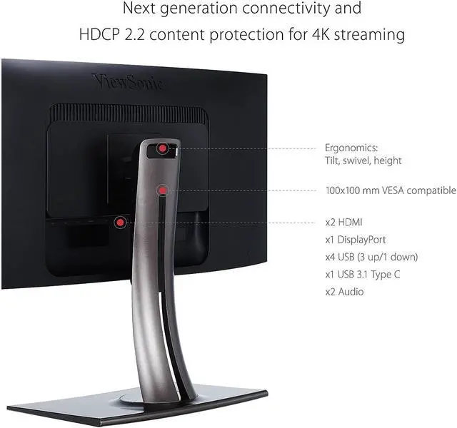 Alt view image 8 of 16 - ViewSonic VP3881 38 Inch Premium IPS WQHD+ Curved Ultrawide Monitor with ColorPro 100% sRGB Rec 709, 14-bit 3D LUT, Eye Care, HDR10 Support, USB C, HDMI, USB, DisplayPort for Home and Office