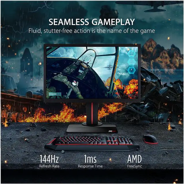 Alt view image 2 of 14 - ViewSonic XG2402 24 Inch 1080p 1ms 144Hz Gaming Monitor with FreeSync Premium Eye Care Advanced Ergonomics ColorX Mode HDMI and DP for Esports