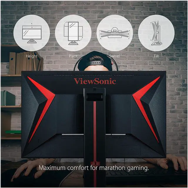 Alt view image 3 of 14 - ViewSonic XG2402 24 Inch 1080p 1ms 144Hz Gaming Monitor with FreeSync Premium Eye Care Advanced Ergonomics ColorX Mode HDMI and DP for Esports