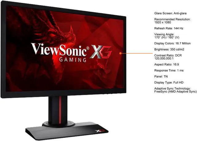 Alt view image 11 of 14 - ViewSonic XG2402 24 Inch 1080p 1ms 144Hz Gaming Monitor with FreeSync Premium Eye Care Advanced Ergonomics ColorX Mode HDMI and DP for Esports