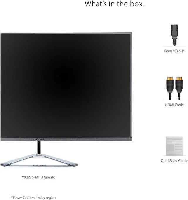Alt view image 5 of 16 - ViewSonic VX3276-MHD 32 Inch 1080p Frameless Widescreen IPS Monitor with Screen Split Capability HDMI and DisplayPort