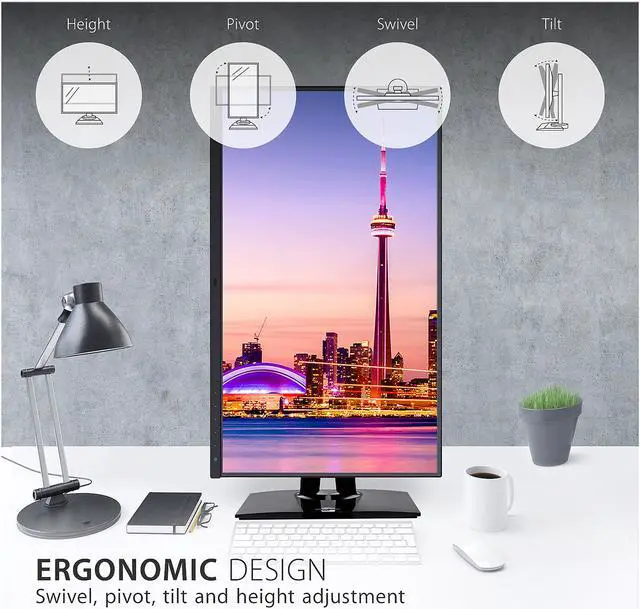 Alt view image 4 of 17 - ViewSonic VP2785-2K 27 Inch Premium IPS QHD 1440p Monitor with Advanced Ergonomics, ColorPro 99%A AdobeRGB Rec 709, 14-bit 3D LUT, Eye Care, 65W USB C, HDMI, DP for Home and Office