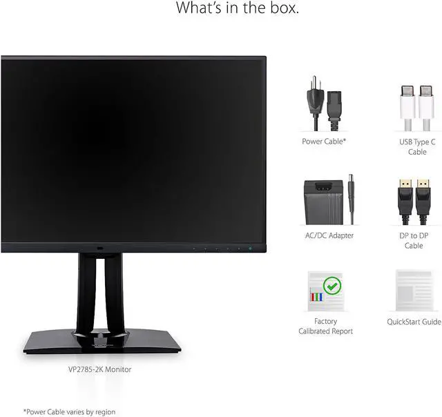Alt view image 8 of 17 - ViewSonic VP2785-2K 27 Inch Premium IPS QHD 1440p Monitor with Advanced Ergonomics, ColorPro 99%A AdobeRGB Rec 709, 14-bit 3D LUT, Eye Care, 65W USB C, HDMI, DP for Home and Office