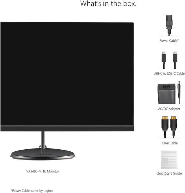 Alt view image 6 of 18 - ViewSonic VX2485-MHU 24 Inch 1080p Frameless IPS Monitor with USB 3.2 Type C and FreeSync for Home and Office