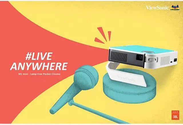 Alt view image 7 of 9 - ViewSonic M1 mini LED Pocket Cinema Projector with JBL Speaker and Built-In Battery