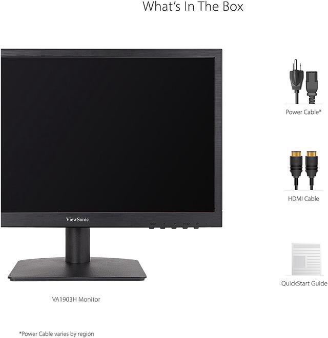 Alt view image 2 of 15 - ViewSonic VA1903H 19 Inch WXGA 1366x768p 16:9 Widescreen Monitor with Enhanced View Comfort, Custom ViewModes and HDMI for Home and Office