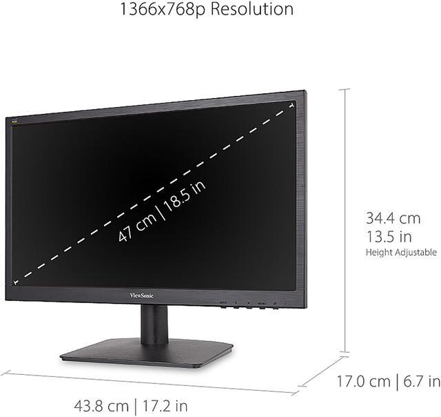Alt view image 4 of 15 - ViewSonic VA1903H 19 Inch WXGA 1366x768p 16:9 Widescreen Monitor with Enhanced View Comfort, Custom ViewModes and HDMI for Home and Office