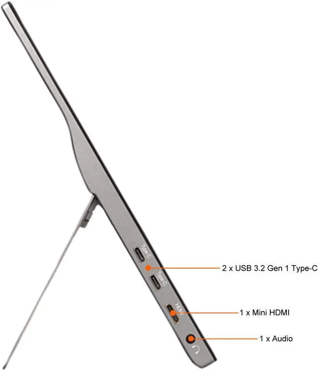 Alt view image 12 of 14 - ViewSonic VG1655 15.6 Inch 1080p Portable Monitor with 2 Way Powered 60W USB C, IPS, Eye Care, Dual Speakers, Frameless Design, Built in Stand with Cover