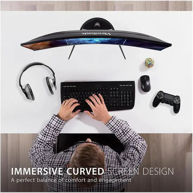 Alt view image 6 of 16 - ViewSonic VX3268-2KPC-MHD 32 Inch 1440p QHD Curved 144Hz 1ms Gaming Monitor with FreeSync Premium Eye Care HDMI and DP