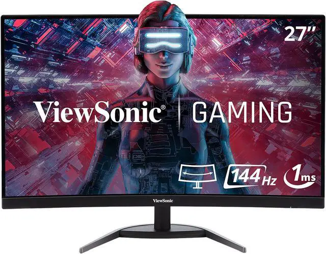 Main image of ViewSonic VX2768-2KPC-MHD 27 Inch QHD 1440p Curved 144Hz 1ms Gaming Monitor with FreeSync Premium Eye Care HDMI and Display Port