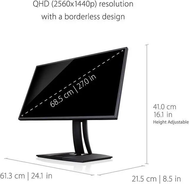 Alt view image 2 of 19 - ViewSonic VP2768a 27 Inch Premium IPS 1440p Monitor with Advanced Ergonomics, ColorPro 100% sRGB Rec 709, 14-bit 3D LUT, Eye Care, 90W USB C, RJ45, HDMI, Daisy Chain for Home and Office