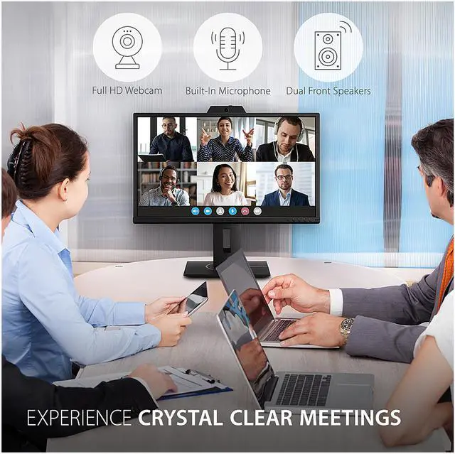Alt view image 7 of 18 - ViewSonic VG2440V 24 Inch 1080p IPS Video Conferencing Monitor with Integrated 2MP Camera, Microphone, Speakers, Eye Care, Ergonomic Design, HDMI DisplayPort VGA Inputs for Home and Office