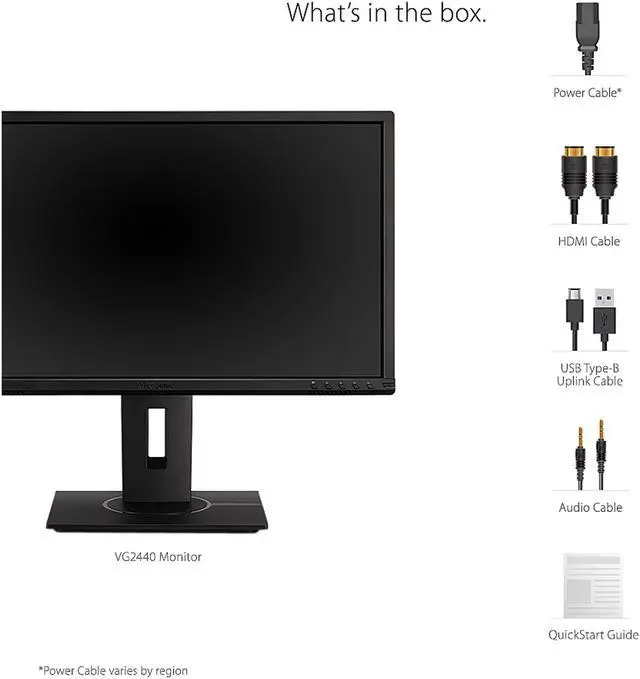 Alt view image 4 of 12 - ViewSonic VG2440 24 Inch IPS 1080p Ergonomic Monitor with Integrate vDisplyManager HDMI DisplayPort VGA USB Inputs for Home and Office