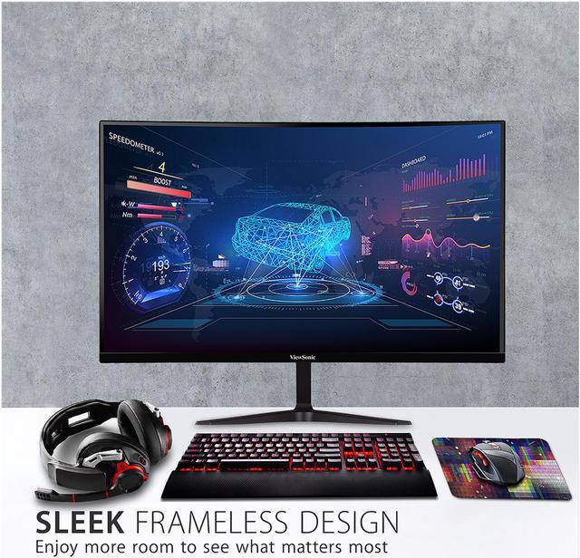 Alt view image 3 of 10 - ViewSonic VX2718-2KPC-MHD 27 Inch WQHD 1440p 180Hz 1ms Curved Gaming Monitor with Adaptive-Sync Eye Care HDMI and Display Port