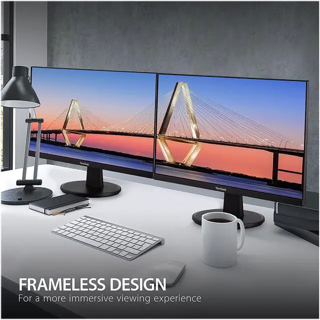 Alt view image 3 of 19 - ViewSonic VA2447-MH 24 Inch Full HD 1080p Monitor with Ultra-Thin Bezel, Adaptive Sync, 75Hz, Eye Care, and HDMI, VGA Inputs for Home and Office