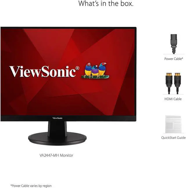 Alt view image 7 of 19 - ViewSonic VA2447-MH 24 Inch Full HD 1080p Monitor with Ultra-Thin Bezel, Adaptive Sync, 75Hz, Eye Care, and HDMI, VGA Inputs for Home and Office
