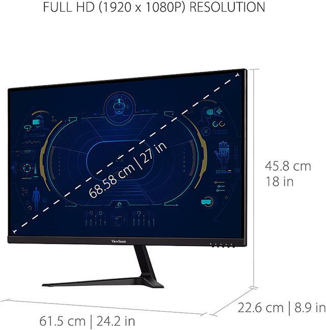 Alt view image 2 of 15 - ViewSonic VX2718-P-MHD 27 Inch Frameless Full HD 1080p 165Hz 1ms Gaming Monitor with Adaptive-Sync Eye Care HDMI and Display Port