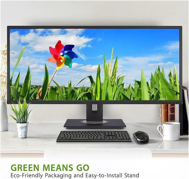 Alt view image 5 of 20 - ViewSonic VG3456 34 Inch 21:9 UltraWide WQHD 1440p Monitor with Ergonomics Design USB Type C Docking Built-In Gigabit Ethernet for Home and Office