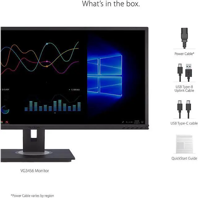 Alt view image 8 of 20 - ViewSonic VG3456 34 Inch 21:9 UltraWide WQHD 1440p Monitor with Ergonomics Design USB Type C Docking Built-In Gigabit Ethernet for Home and Office
