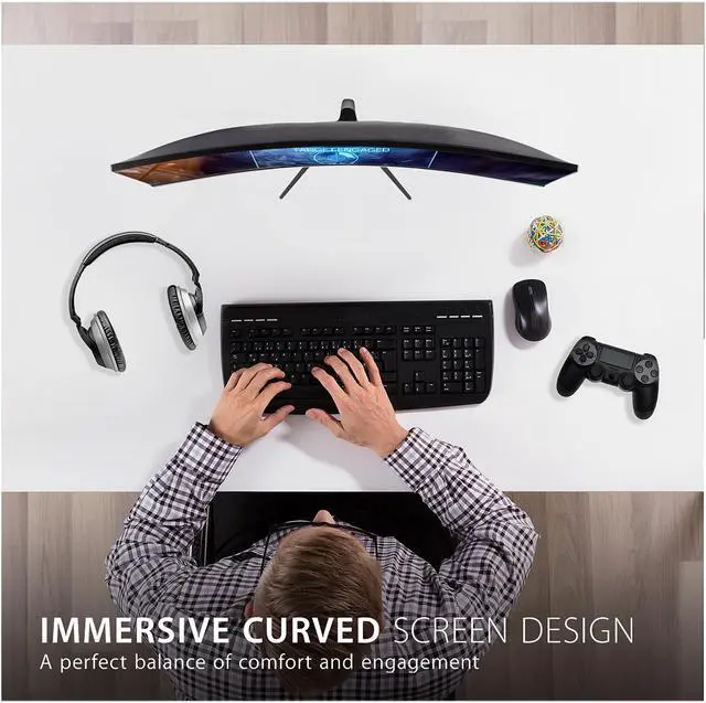 Alt view image 2 of 15 - ViewSonic VX2718-PC-MHD 27 Inch Full HD 1080p 165Hz 1ms Curved Gaming Monitor with Adaptive-Sync Eye Care Frameless HDMI and Display Port